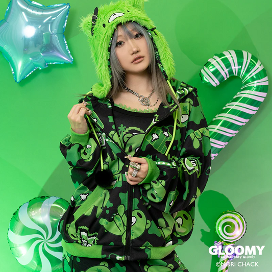 (NEW ARRIVAL) ACDC RAG × Gloomy × Sophie Powers - Jelly Zip Hoodie - Black & Green