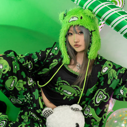 ACDC RAG × Gloomy × Sophie Powers Jelly Zip Hoodie - Black & Green