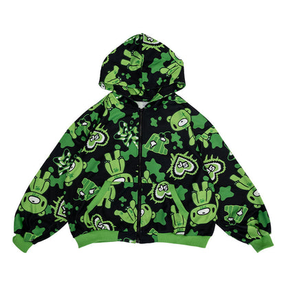 ACDC RAG × Gloomy × Sophie Powers Jelly Zip Hoodie - Black & Green