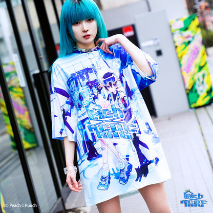 ACDC RAG × Peach ☆ Punch - Cyber Cat Huge T-Shirt