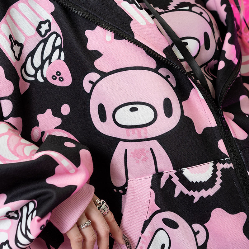 (NEW ARRIVAL) ACDC RAG × Gloomy × Sophie Powers - Cake Zip Hoodie Black & Pink