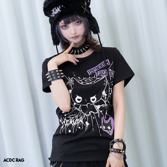 (NEW ARRIVAL) ACDC RAG – Devil Punk T-Shirt – Black/Purple Edition