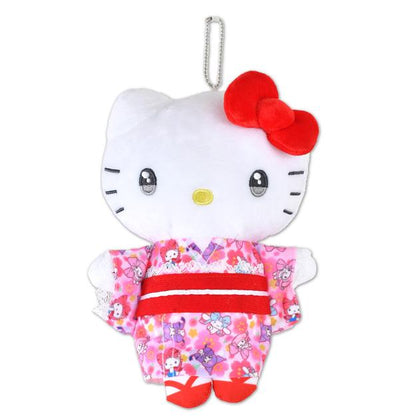 Sanrio Characters Big Plush Keychain Pouch -  Kimono Edition