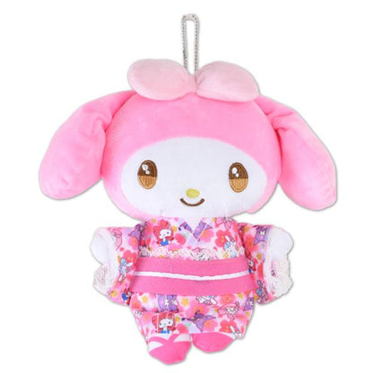 Sanrio Characters Big Plush Keychain Pouch -  Kimono Edition