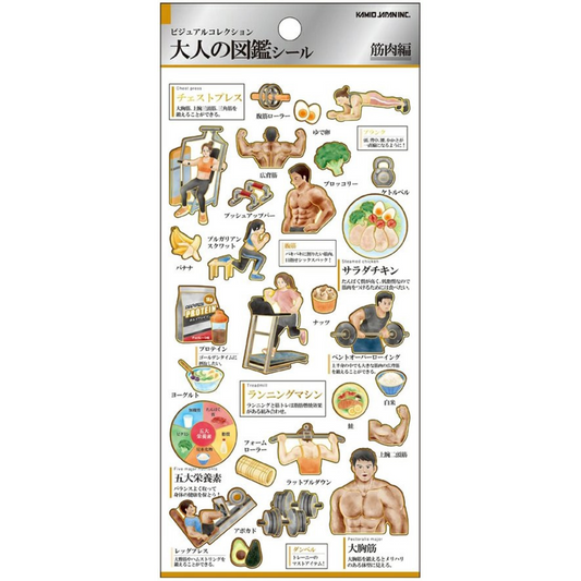 Otonano-zukan Sticker Sheet – Muscular Fitness Edition 🏋️‍♂️🥚