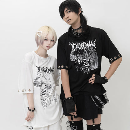 ACDC RAG × ICHIGO CHAN - Ribcage Angel Girl T-Shirt - White Edition
