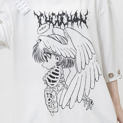 ACDC RAG × ICHIGO CHAN - Ribcage Angel Girl T-Shirt - White Edition