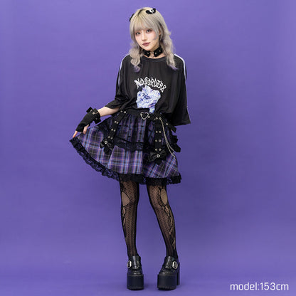 ACDC RAG Love Punk Mini Skirt - Black/Purple Edition
