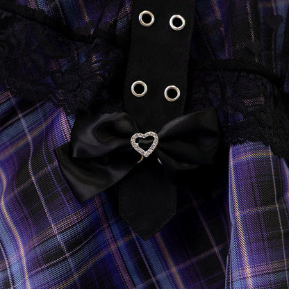 ACDC RAG Love Punk Mini Skirt - Black/Purple Edition