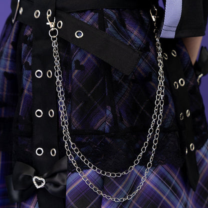 ACDC RAG Love Punk Mini Skirt - Black/Purple Edition