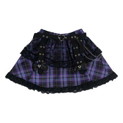 ACDC RAG Love Punk Mini Skirt - Black/Purple Edition