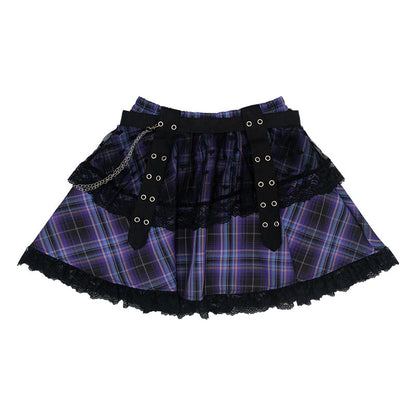 ACDC RAG Love Punk Mini Skirt - Black/Purple Edition