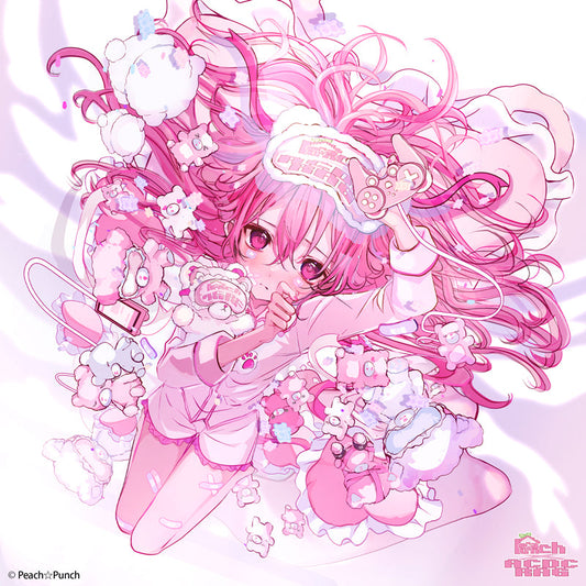 (NEW ARRIVAL) ACDC RAG × Peach ☆ Punch – Sleepy Bear Huge T-Shirt – Pink Edition