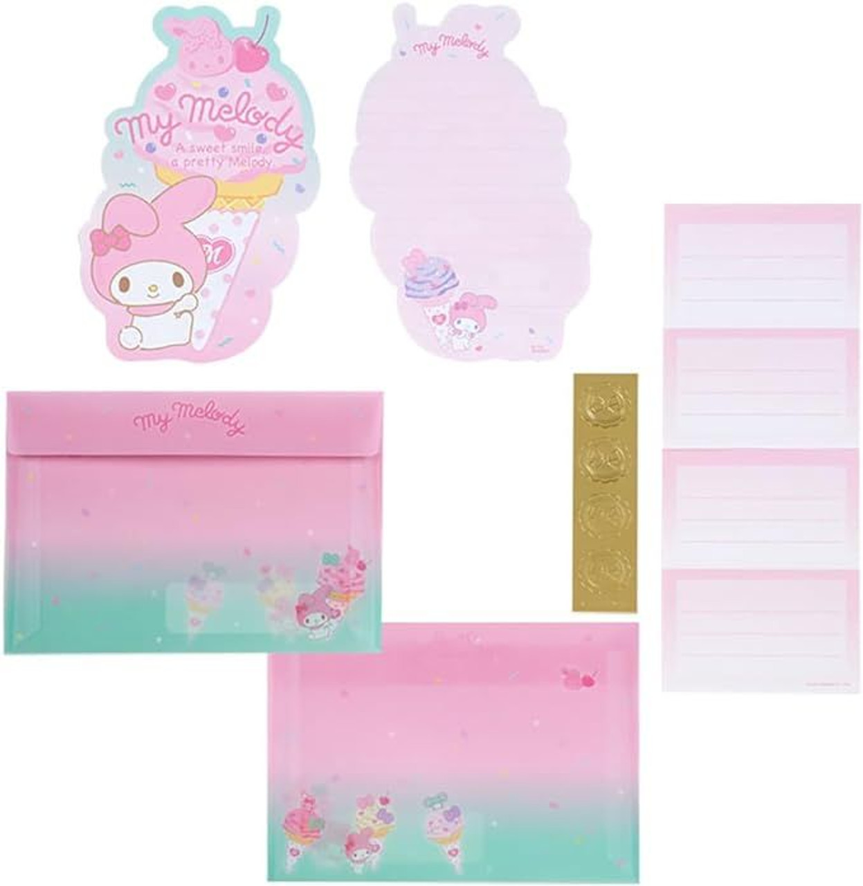 Sanrio My Melody - Letter Set  Ice Cream Party