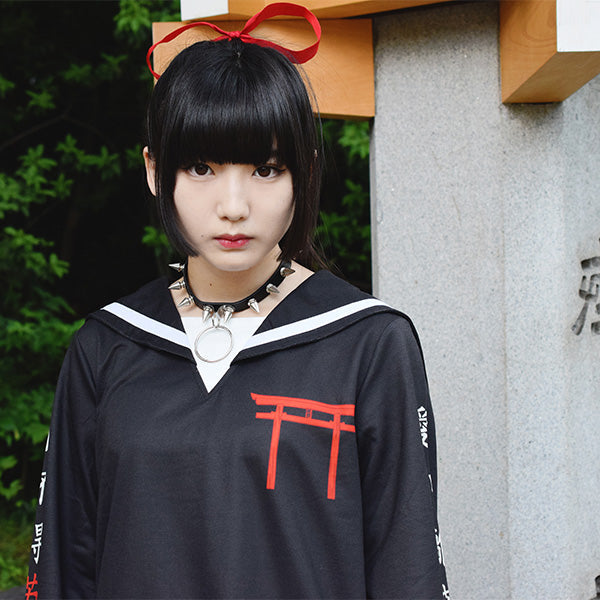 ACDC RAG Sailor Top - Torii Shrine Black