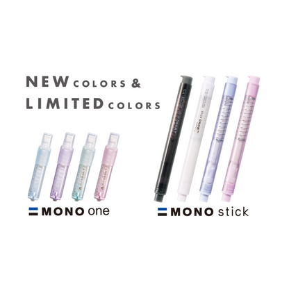 Tombow MONO One & MONO Stick Erasers & Refills - 2025 Limited + Standard Colors
