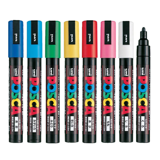 NEW! Uni POSCA Acrylic Paint Marker PC-5M Medium Set of 8 Colors