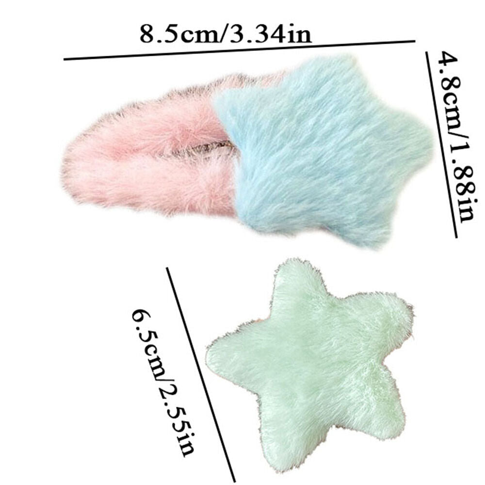 Hair Clip - Fluffy Star - Cotton Candy