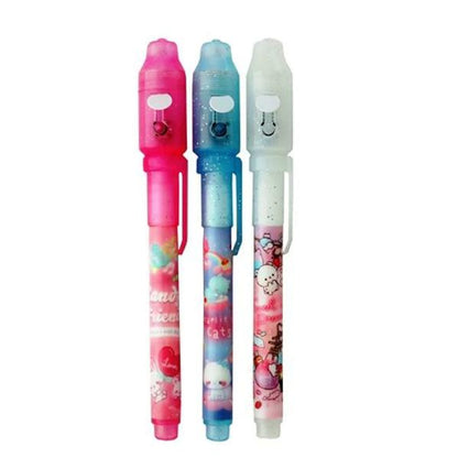 Secret Message UV Pen - Invisible Ink Pen with Built-In Black Light