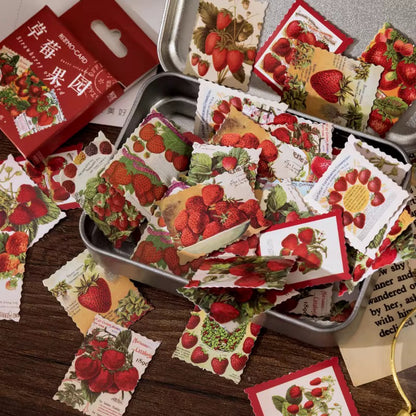 Sticker Box - Vintage Strawberry - 45 Stickers