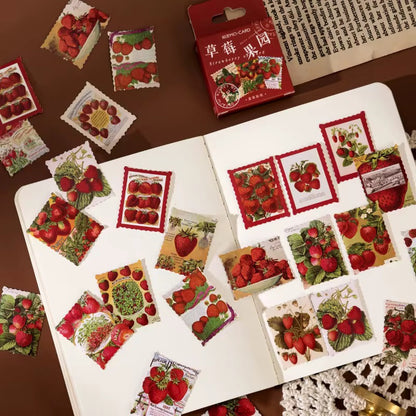 Sticker Box - Vintage Strawberry - 45 Stickers