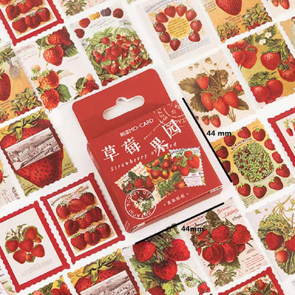 Sticker Box - Vintage Strawberry - 45 Stickers