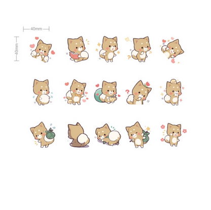 Sticker Box - Kawaii Chow Chow - 45 Stickers