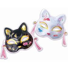 Neko Fox Festival Mask - Black & White
