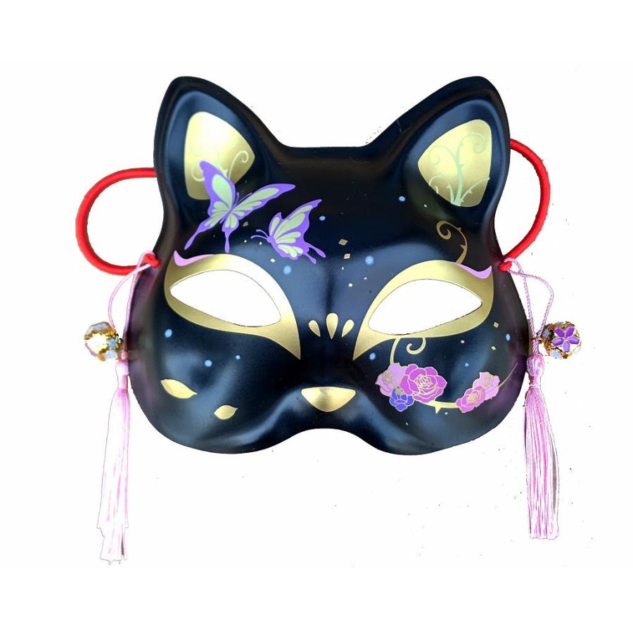 Neko Fox Festival Mask - Black & White