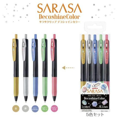 Zebra Sarasa DecoShine Clip 0.5mm Set of 5