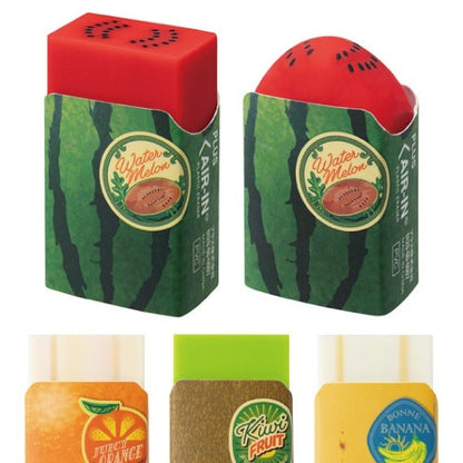 AIR-IN Japanese Fruit Erasers – Cute Kawaii Stationery for School & Office