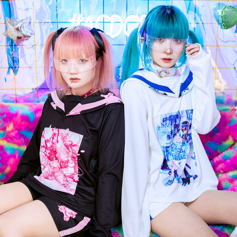 ACDC RAG x Peach☆Punch - Sailor Top Sleepy Kawaii Gamer Bear