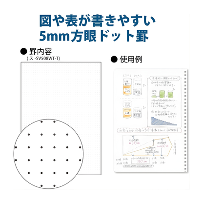 RESTOCK! KOKUYO Soft Ring Clear Notebook - A5 5mm Dot Ruled - 80 Pages