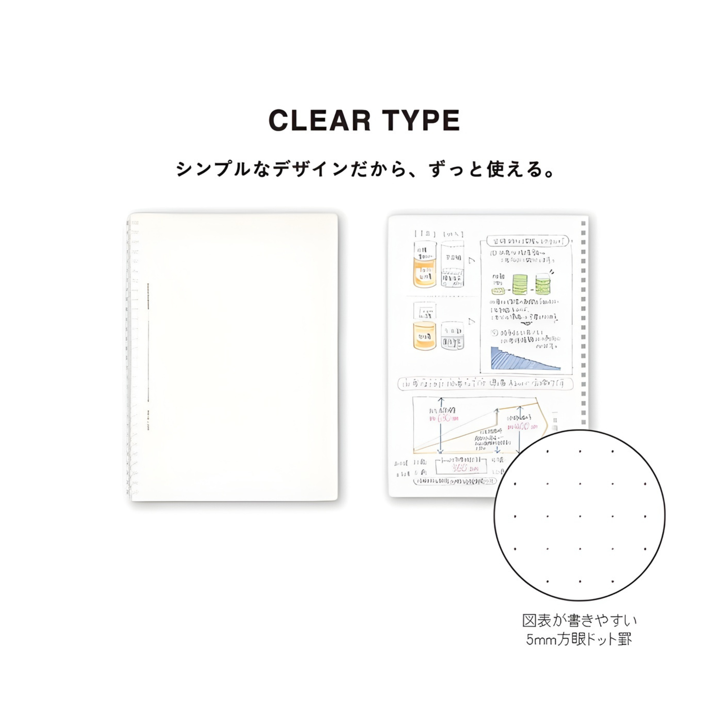 RESTOCK! KOKUYO Soft Ring Clear Notebook - A5 5mm Dot Ruled - 80 Pages