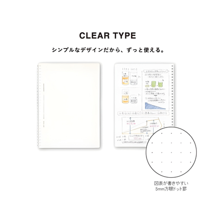 RESTOCK! KOKUYO Soft Ring Clear Notebook - A5 5mm Dot Ruled - 80 Pages