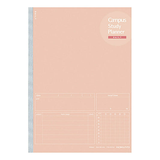 NEW! KOKUYO Campus Study Planner Notebook - Daily Semi B5 Light Pink