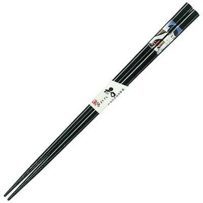 Chopsticks - Japanese Ukiyo Art - Black Lacquer