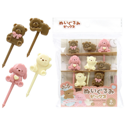 Food Picks Stuffed Animal Bento Accessories 8 Pcs Set