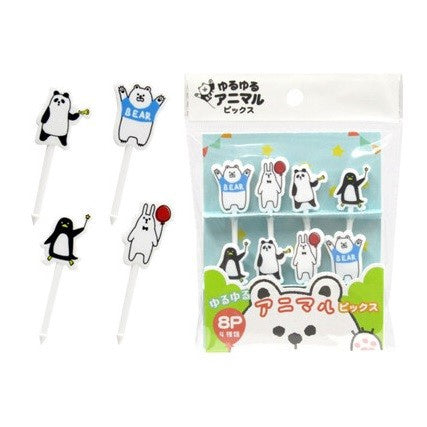Food Picks Relaxed Animal Bento Accessories 8 Pcs Set