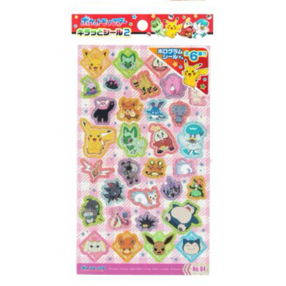 Japanese Hologram Sticker Sheet - Pokemon