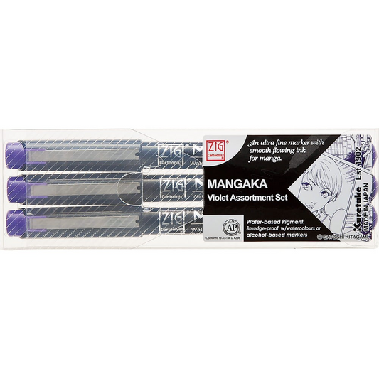 Kuretake Mangaka Zig Purple Set of 3