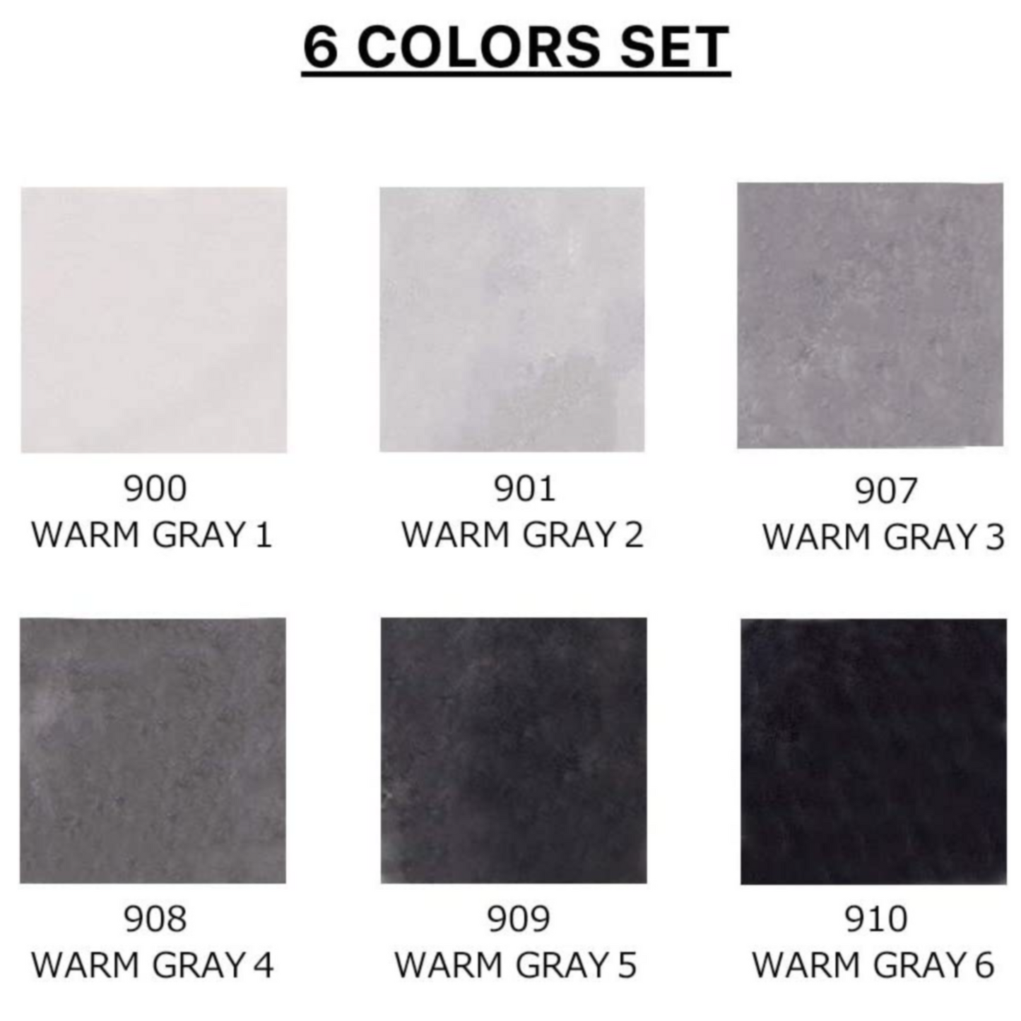 Kuretake ZIG - Clean Color Real Brush Pen Markers - Warm Grey Set of 6