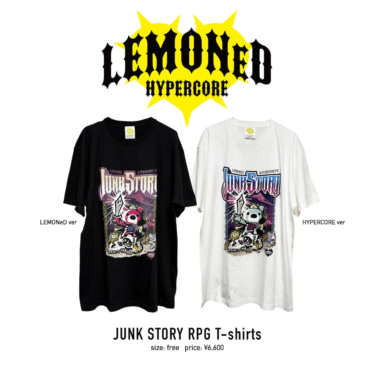 NEW! Hypercore - LEMONeD x HYPERCORE Collaboration <JUNK STORY RPG> T-Shirt (HCLMN-2503)