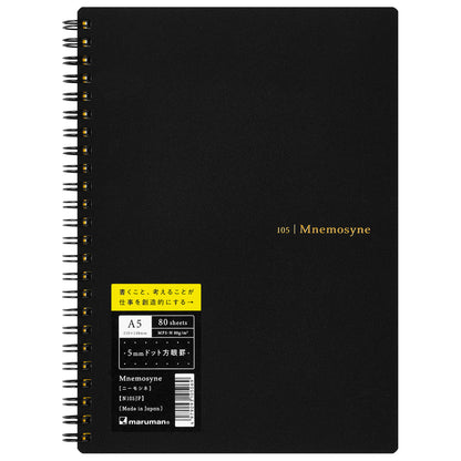 Mnemosyne × Kleid Black - A5 Notebook 105 - Dot Grid 5mm