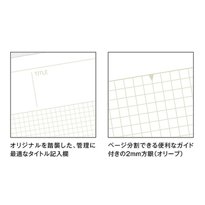 Mnemosyne × Kleid Olive - B5 Notebook 7194 - Lined Grids 2mm