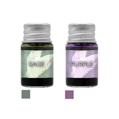 Kamamono - Angel Glass Pen Set - With Glitter Inks & Winged Pen Rest