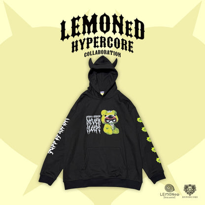NEW! Hypercore - LEMONeD x HYPERCORE Collaboration <NEVER SLEEPS> Devil Horn Hoodie (HCLMN-25G)