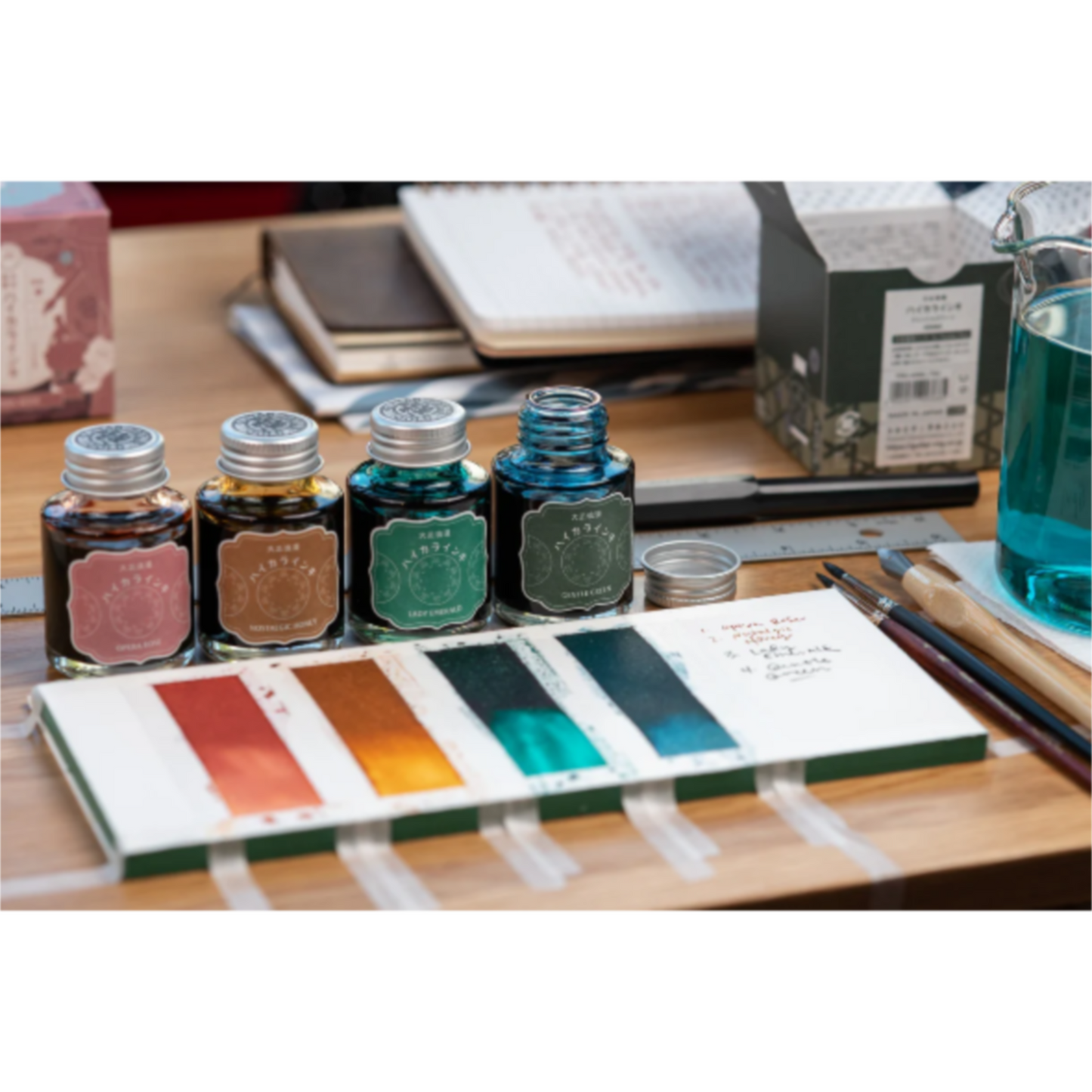 TERANISHI Chemical Guitar Taisho Roman High Color Fountain Pen Ink - Opera Rose