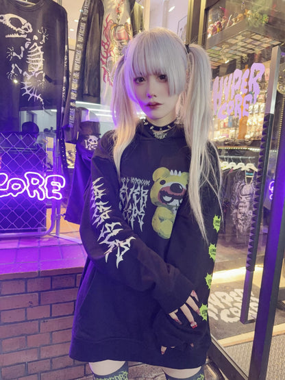 NEW! Hypercore - LEMONeD x HYPERCORE Collaboration <NEVER SLEEPS> Devil Horn Hoodie (HCLMN-25G)