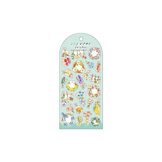 (COMING SOON) Heart-Fluttering Sticker Sheet – Flower Wreath Edition